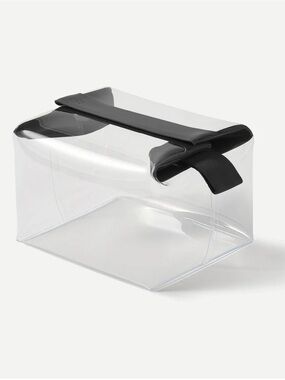 Cadence Large Parcel Tavel Makeup Case Black Ink and Clear New In Box